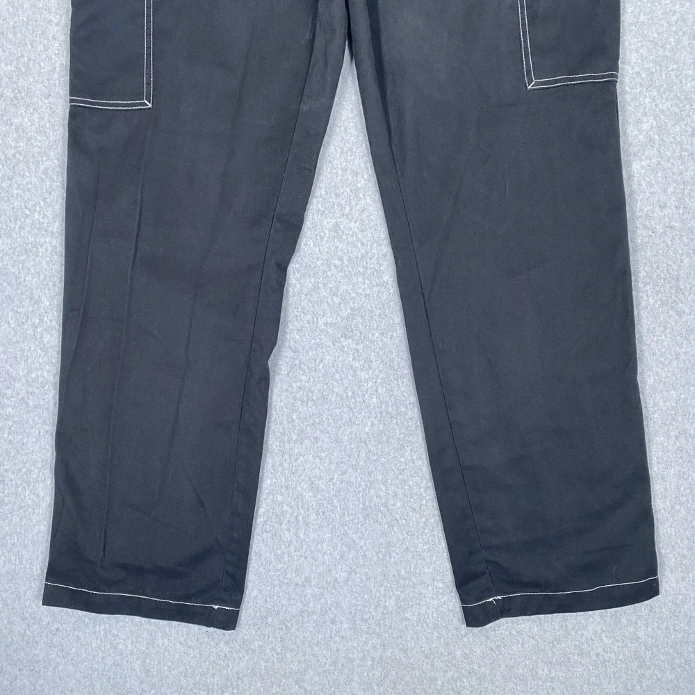 True Religion Cargo Pants Mens 36 Black White Contrast Stitch Horseshoe Logo
